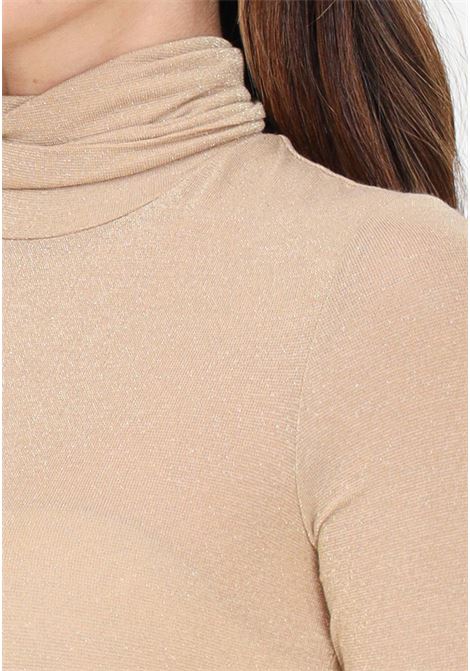 Women's gold turtleneck sweater with glitter SIMONA CORSELLINI | A24CPMG001-01-TJER00480118